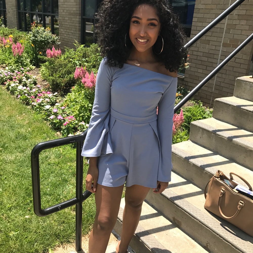 LIGHT BLUE/periwinkle FASHION NOVA ROMPER